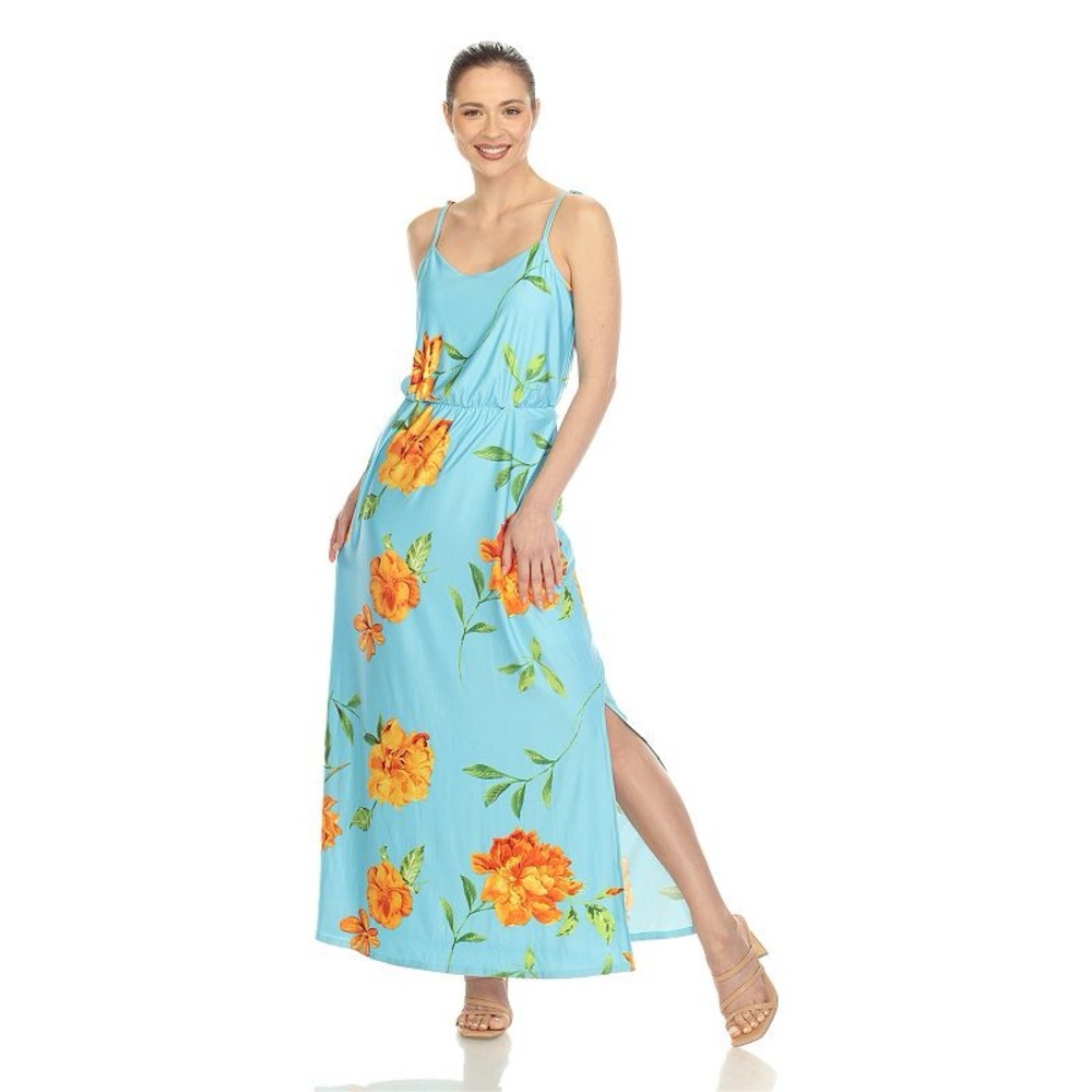 White Mark Women's Floral Strap Maxi NWT Small